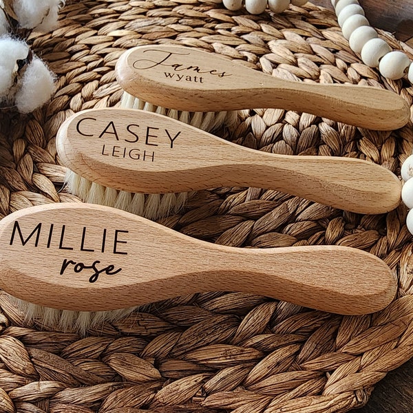 Engraved baby hair brush | Personalized baby soft hair brush | Baby Shower Gift