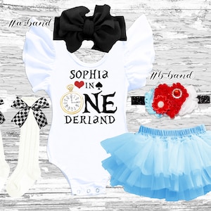 Alice In Wonderland Birthday Outfit Alice In ONEderland leotard Alice Costume, OnEderland Outfit pink Alice in onederland smash cake outfit