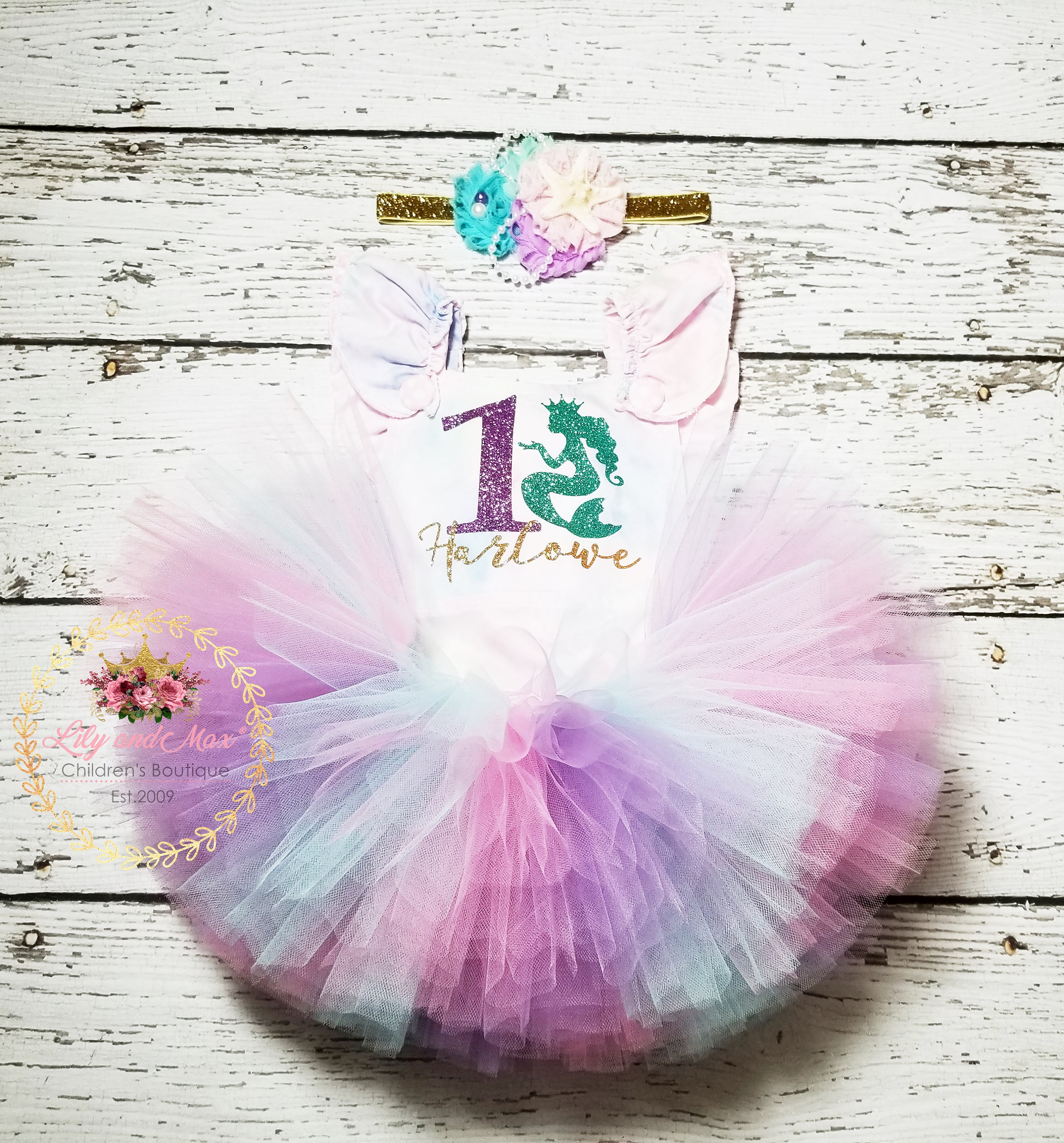 1st Birthday Mermaid Outfit,Mermaid birthday tutu set, Mermaid Romper, Mermaid smash cake outfit, Mermaid birthday baby girl romper