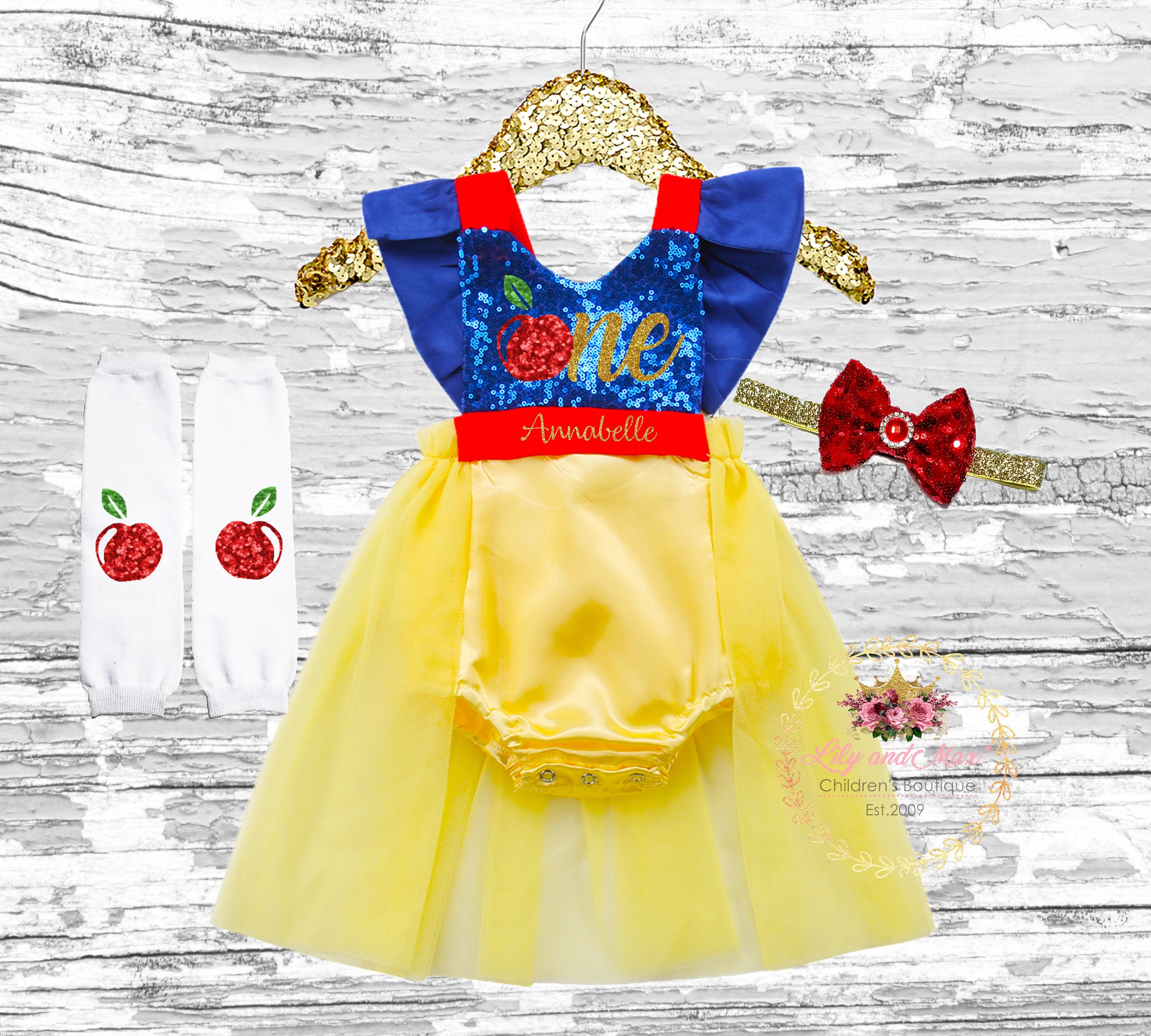 Déguisement Blanche Neige Disney Baby taille 6-12 mois robe jaune bleu