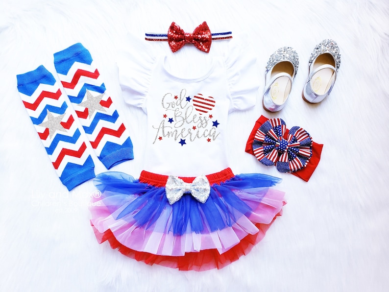 My 1st fourth tutu bloomer outfit Patriotic girls birthday first 4th of July birthday girls tutu bloomer outfit 1st July 4th girls outfit