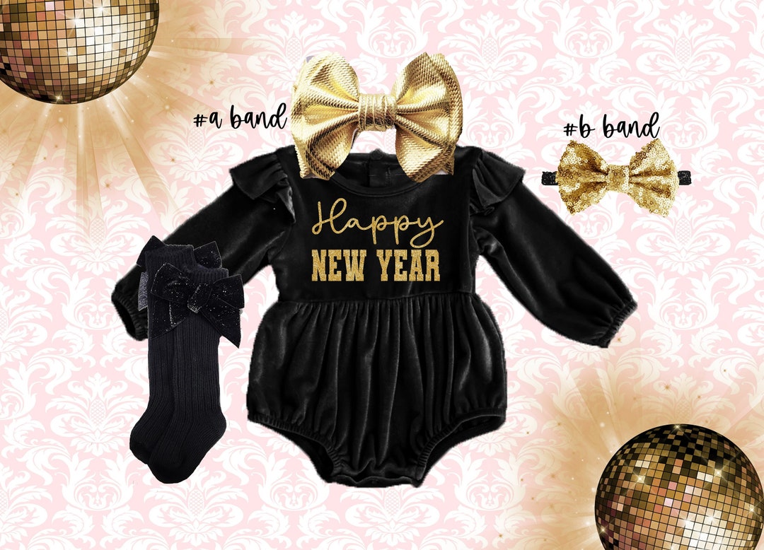Lamuusaa Newborn Baby Girl New Year Outfit ''Happy New Year 12 thumbnail image