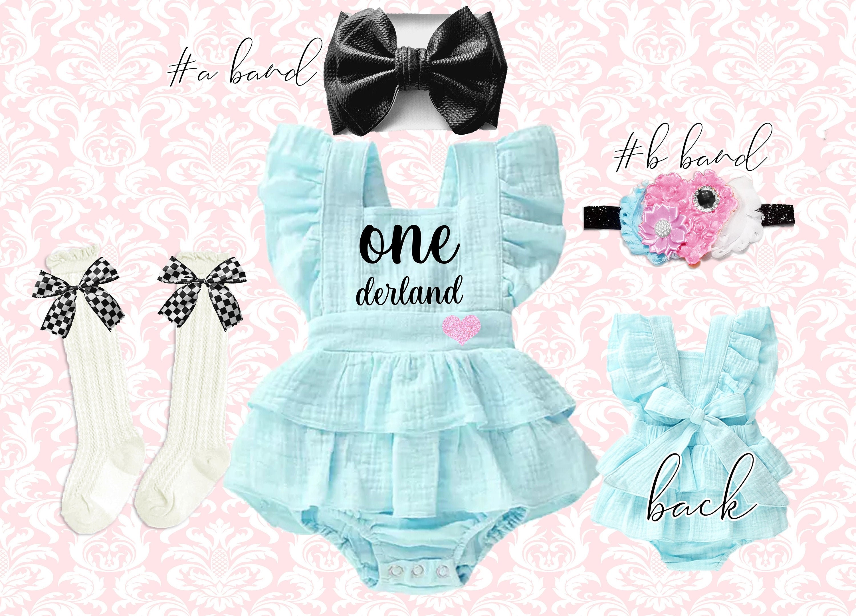 Alice in wonderland top first birthday outfit