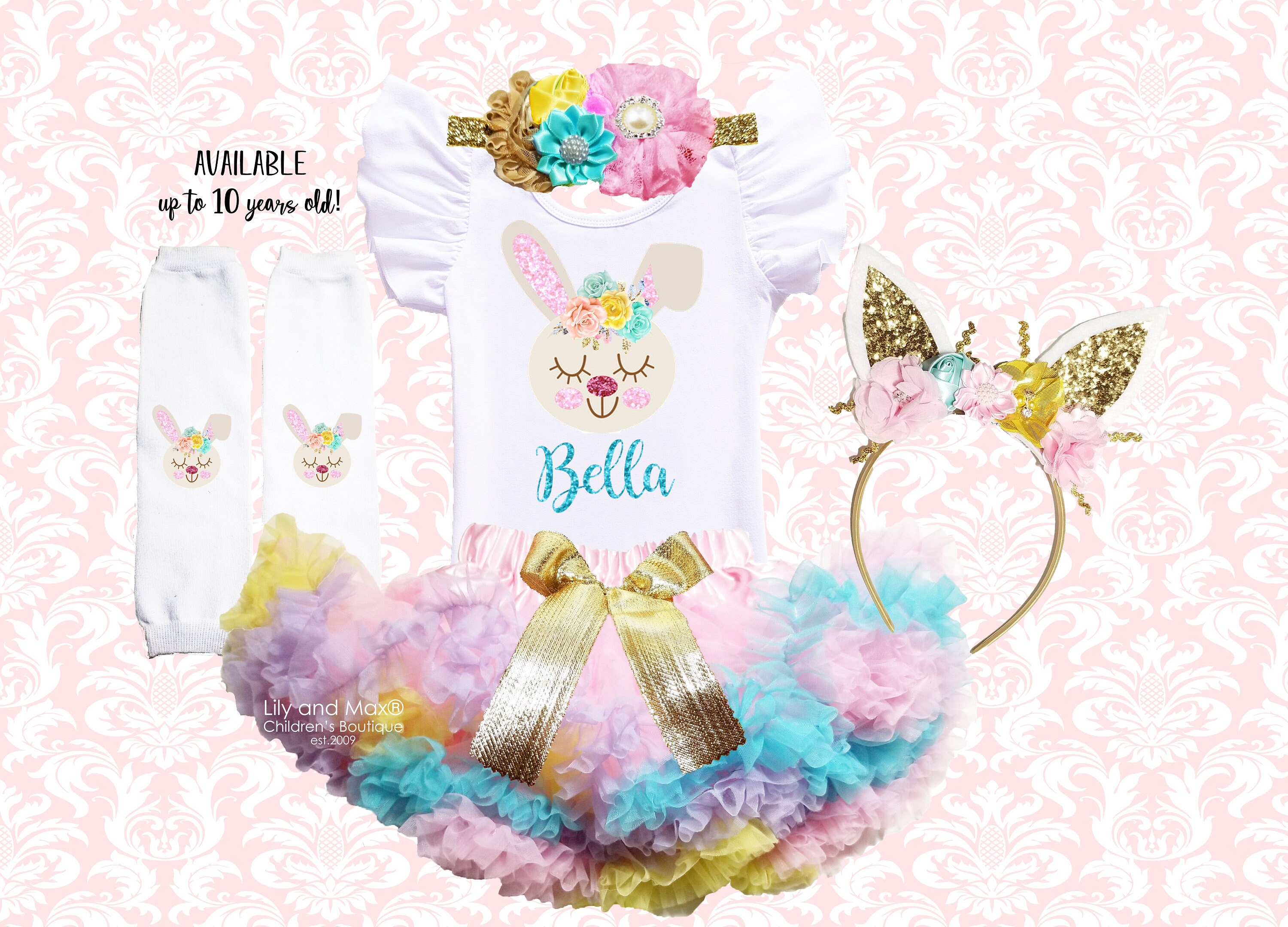 1st Easter Girls Outfit First Easter Girls Bunny Pettiskirt Etsy