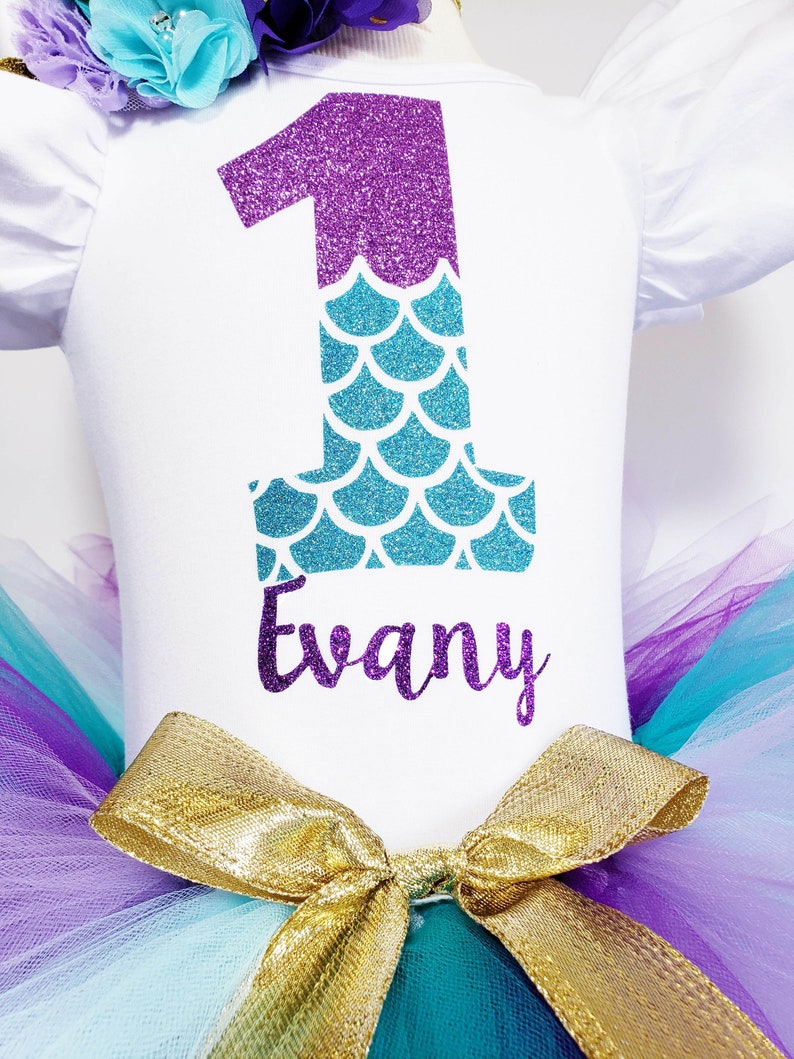Mermaid 1st Birthday Outfitmermaid Girls Tutu Outfit Mermaid Etsy