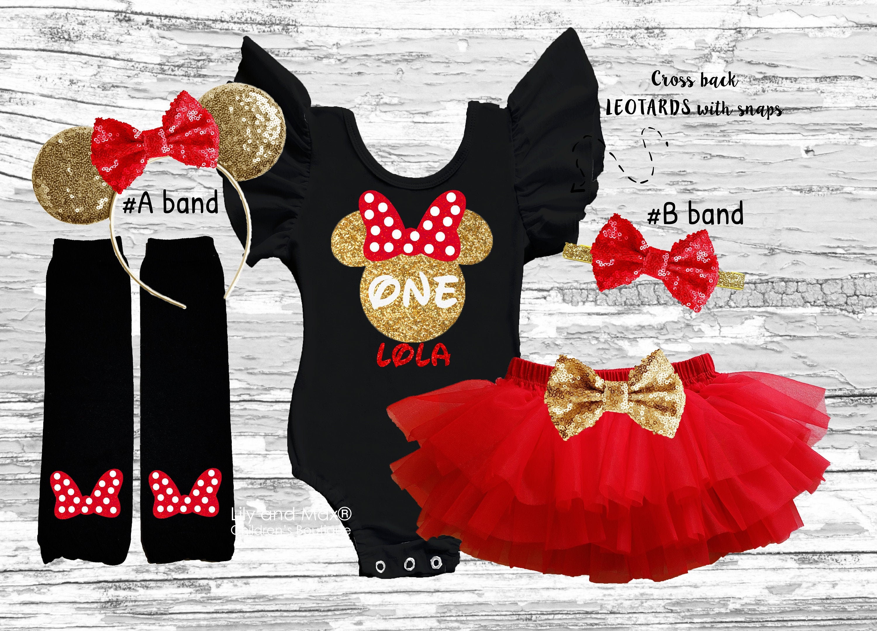 Minnie Mouse 1st Birthday Outfit Red and Black