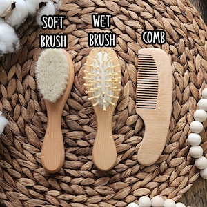 Engraved baby hair brush Personalized baby soft hair brush Baby Shower Gift image 4