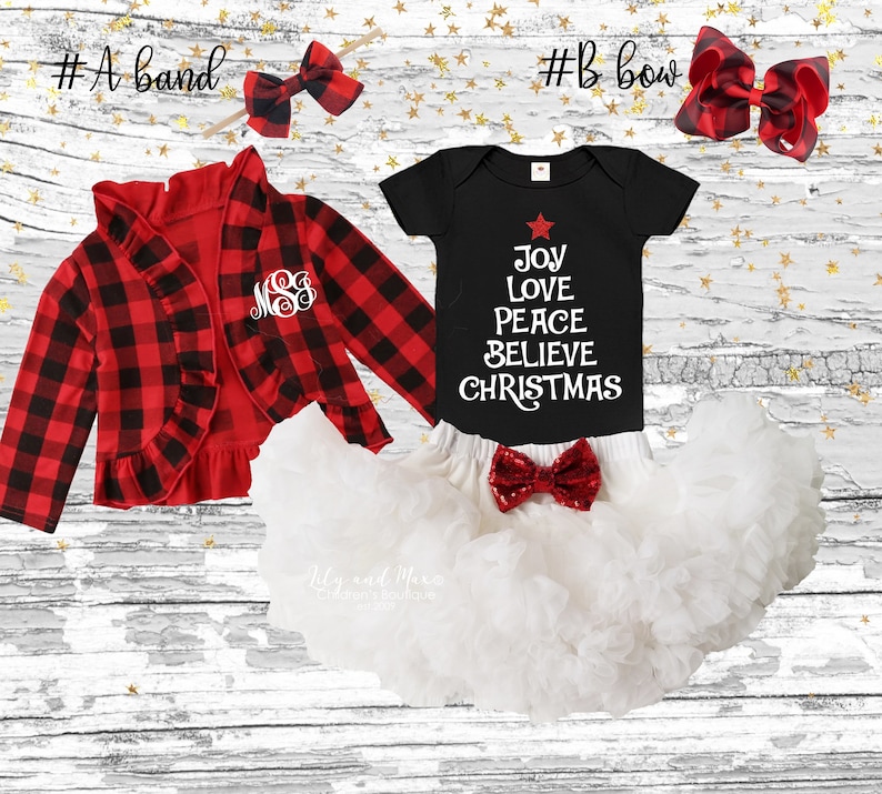 buffalo plaid baby girl outfit