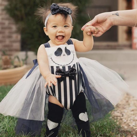 Girls Skeleton Romper Costume: Jack Silver Glitter Halloween Outfit - Etsy  New Zealand
