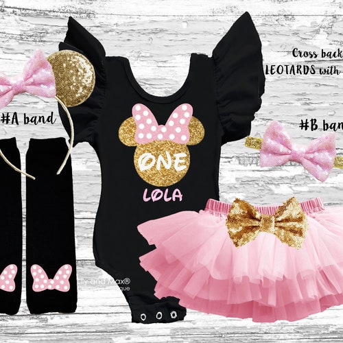 Personalized Pink and Gold Minnie Mouse First Birthday Outfit Etsy Canada