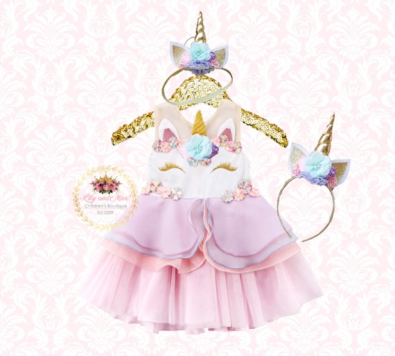 unicorn dress with headband