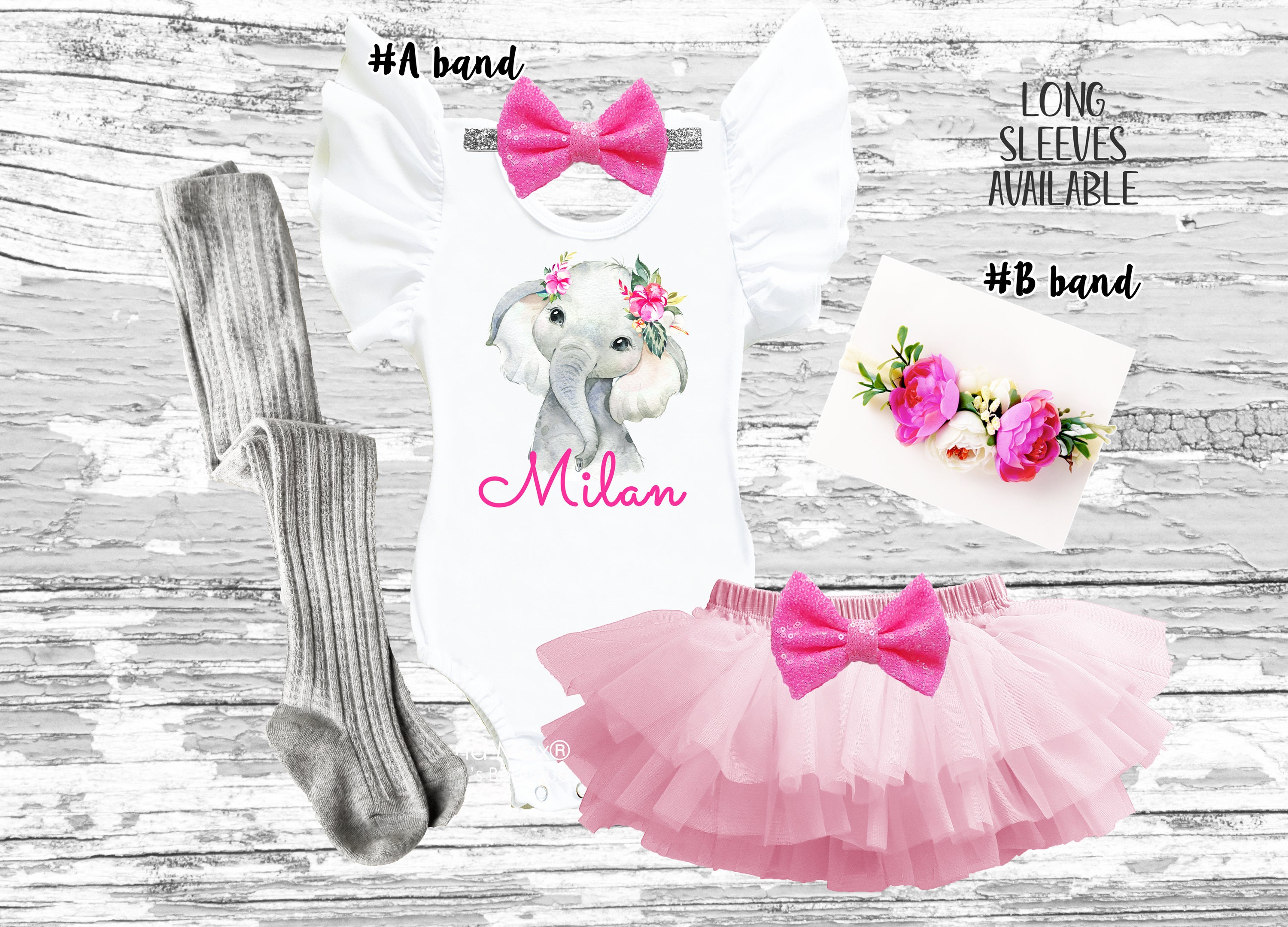 1st Birthday ELEPHANT Girl Outfit Elephant boho baby girl Etsy