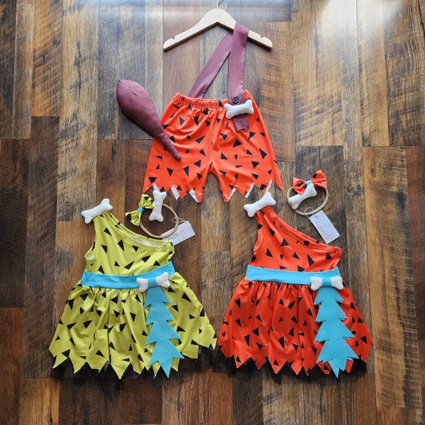 Pebbles inspired dress girl Outfit, Bamm Bamm Outfit, Prehistoric Cave Girl dress costume, Pebbles Halloween costume