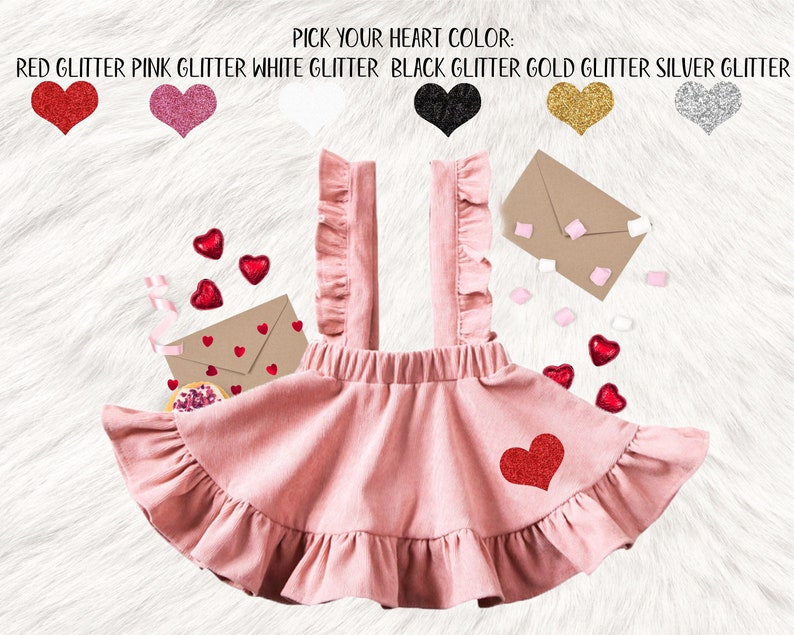 Valentine's day girls outfit, Valentines girls suspender skirt outfit, Valentine's Day girls smash cake outfit, pink suspender skirt dress zdjęcie 2