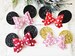 Mouse ear sequin bow clip, sequin Minni bow alligator clip, Mouse ear glitter bow clip,  Mouse polka dot alligator clip 