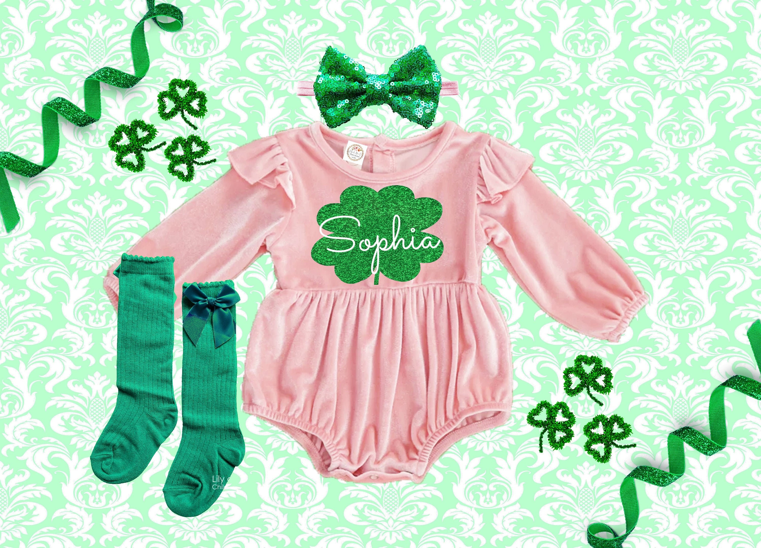 Valentine's Day Velvet Romper: Monogrammed Baby Outfit