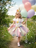 Unicorn Outfit, Rainbow Tulle Set with Personalized Girls' Top and Headbands