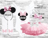 Mouse birthday girl Outfit, Mouse birthday girl leotard, Pink Black Mouse smash cake outfit, mousebirthday theme