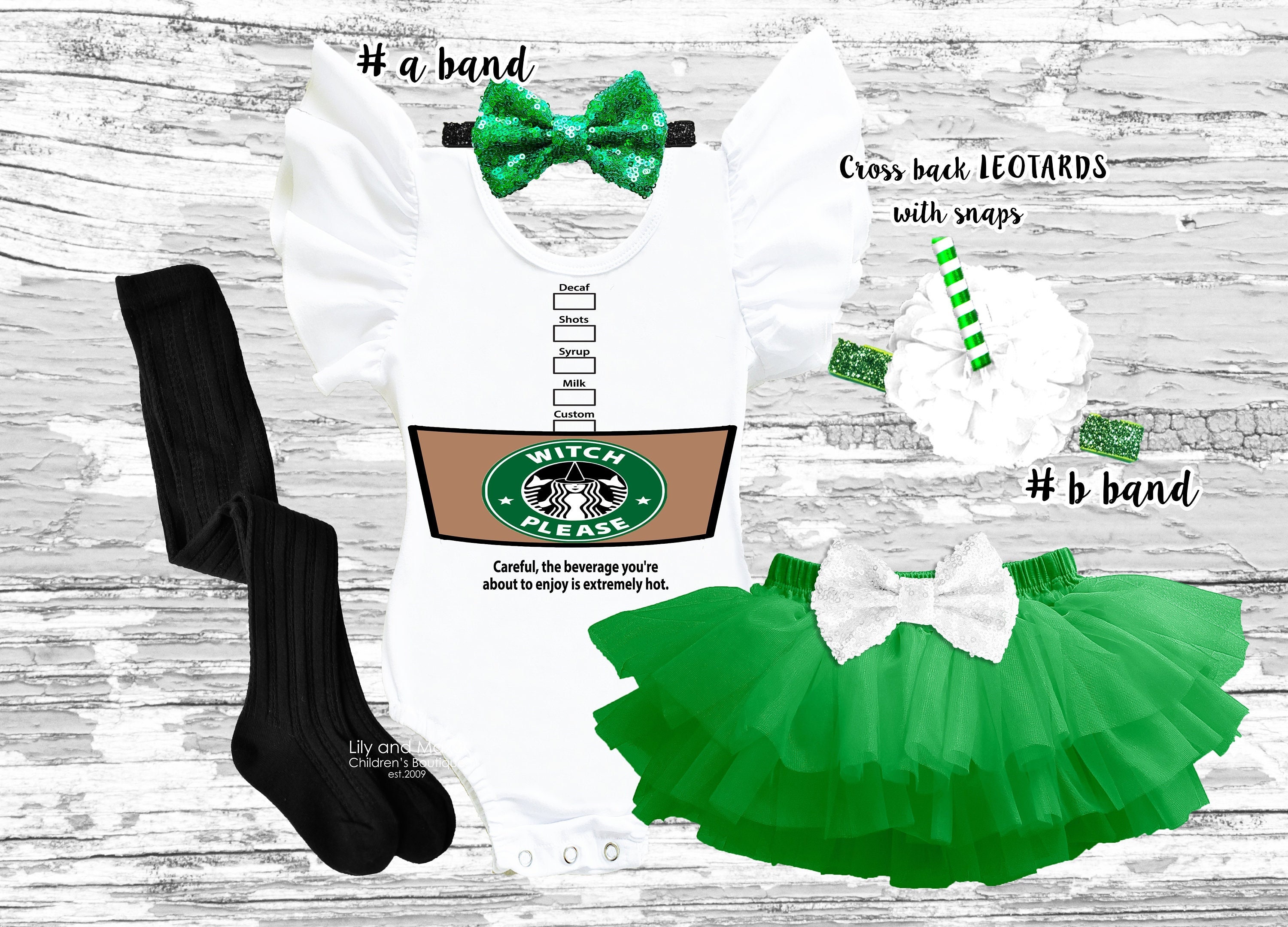 Latte Coffee Inspired Costume: Tutu Bloomer Set with Headband