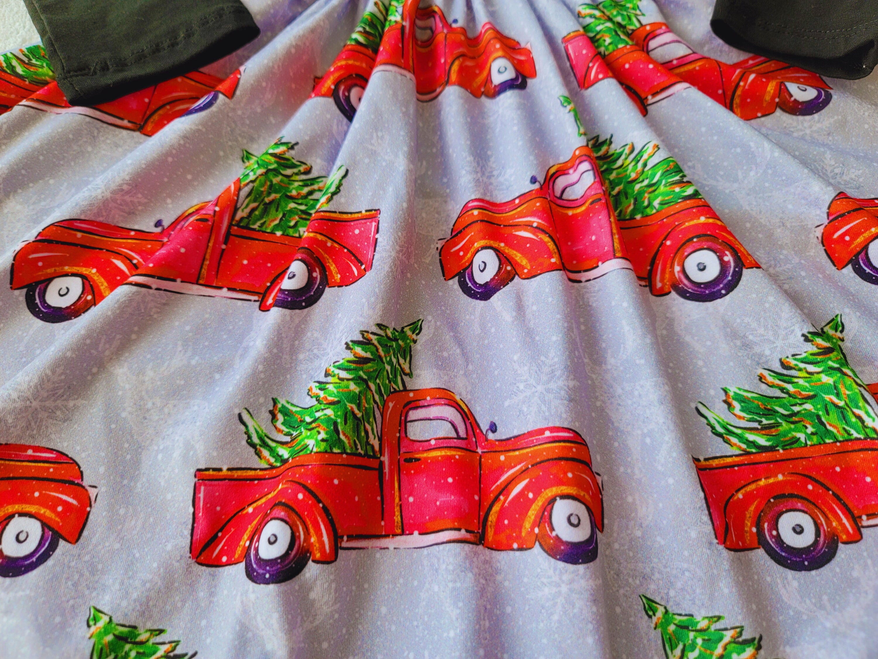 red truck christmas dress Christmas Red Truck Pocket Twirly Dress