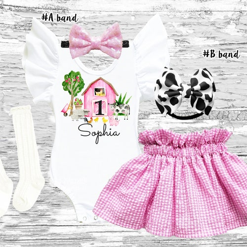 COW Girl Outfit Farm Animal COW Baby Girl Tutu Set Barnyard Etsy