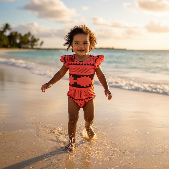 Hawaiian Leotard for Girls: Tropical Island Gymnastics Costume