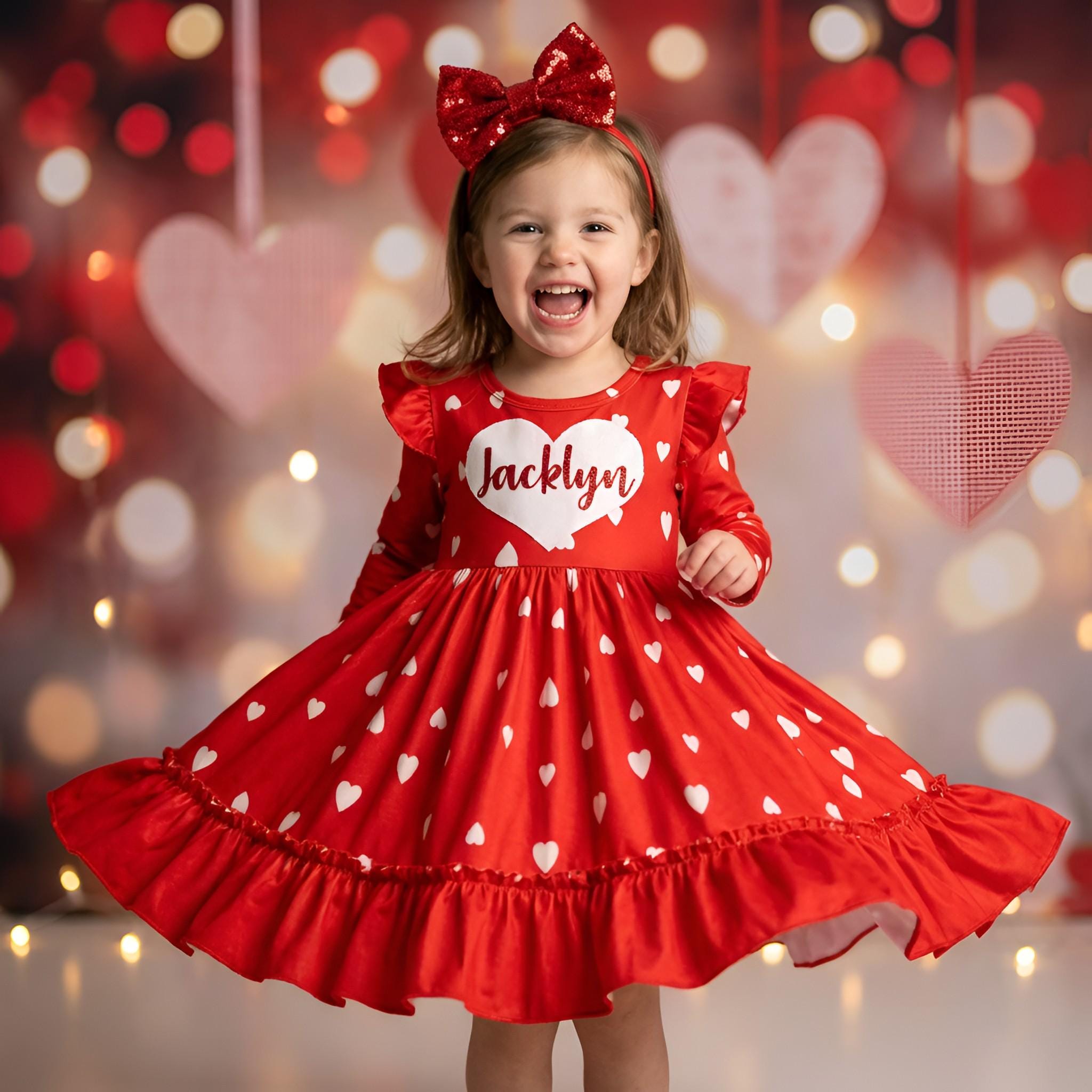 Toddler Red Heart Dress - Etsy