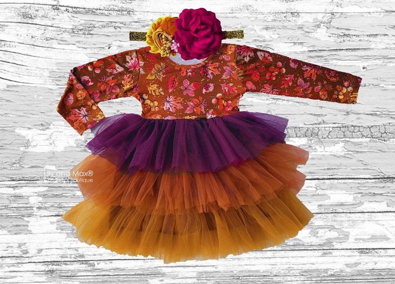 IN STOCK Thanksgiving girl dress, floral boho Thanksgiving dress, Thanksgiving fall girl dress, boho floral toddler dress,floral baby dress image 1