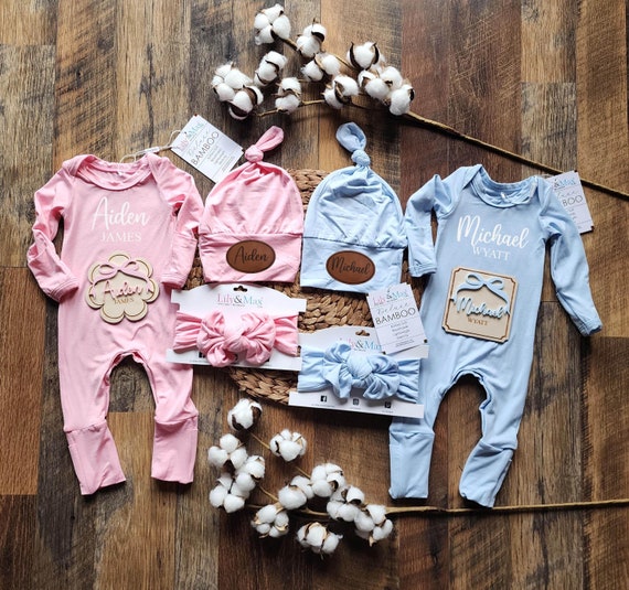 Bamboo Baby Romper Outfit: Newborn Take Home Set With Hat