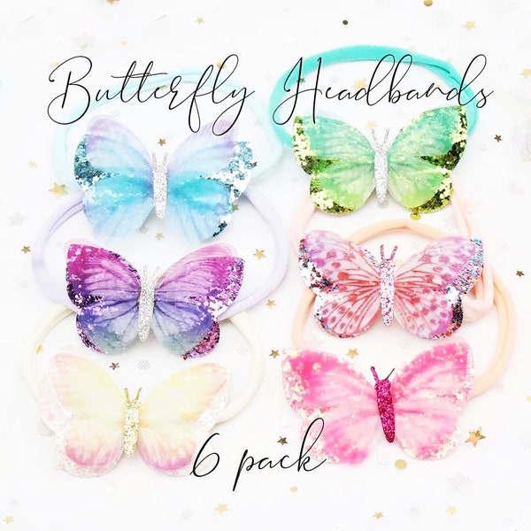 Butterfly headbands glitter realistic butterfly baby headbands butterfly birthday headband butterfly headband for butterfly birthday outfits