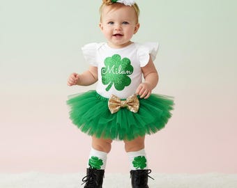 Personalized Shamrock Leotard Outfit: St. Patrick's Day Tutu Set
