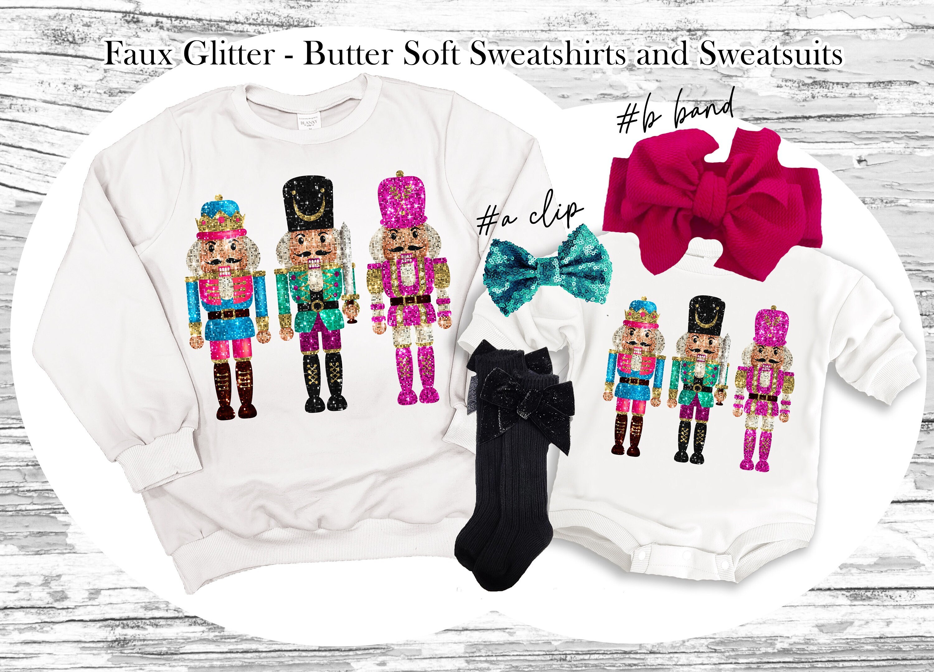 Christmas Faux Hot Pink Glitter Nutcracker Sweatshirt Nutcracker Super Soft Cozy Warm Sweatsuit Christmas Baby Girl Women Sweatshirt Etsy