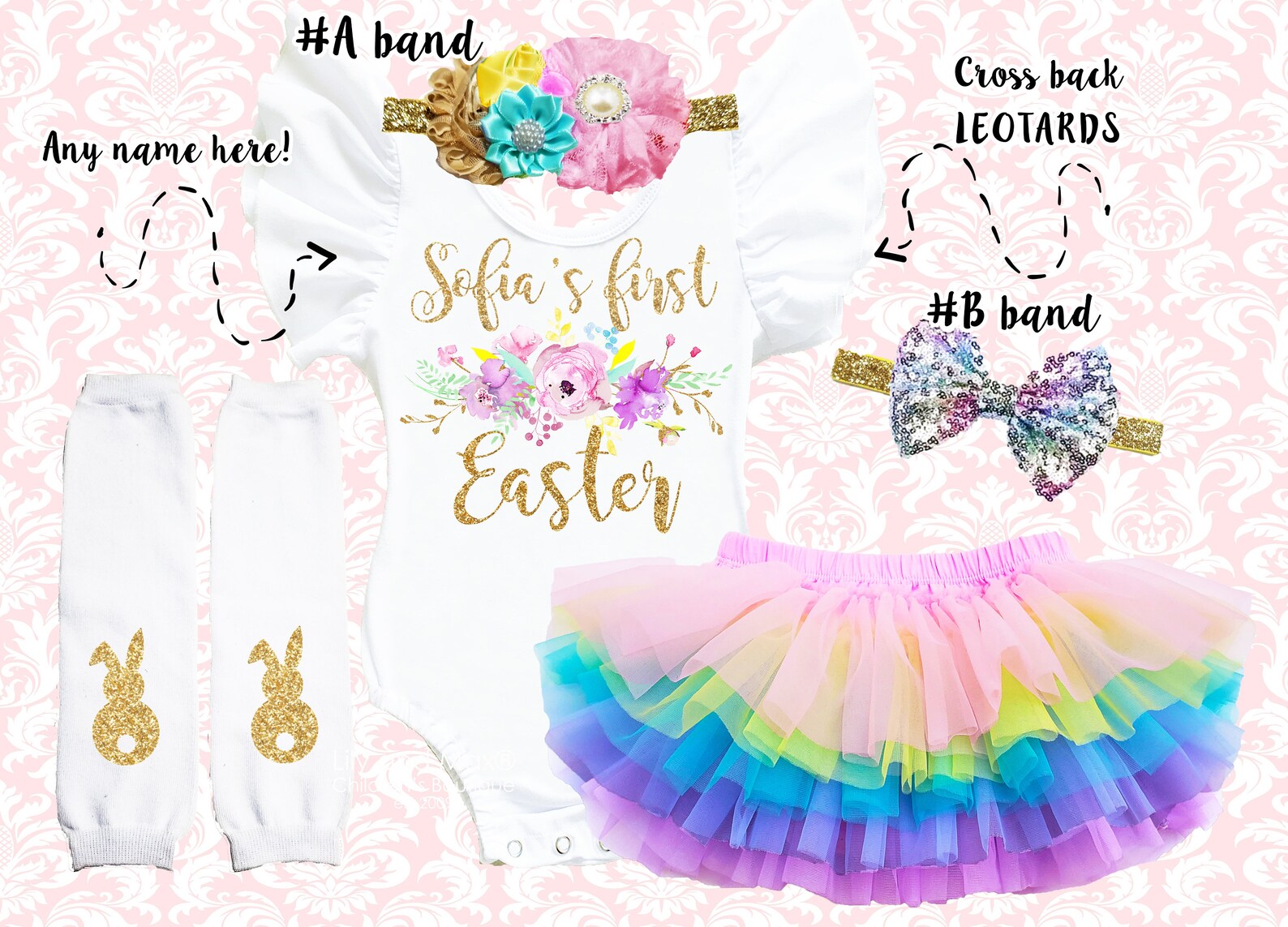 1st Easter Girls Outfit First Easter Girls Bunny Tutu Bloomer Etsy