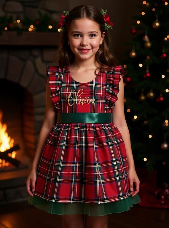 buffalo plaid holiday dress Buffalo Plaid Dress / Buffalo Check Christmas Dress, Girls Toddler Red Black Plaid Tunic