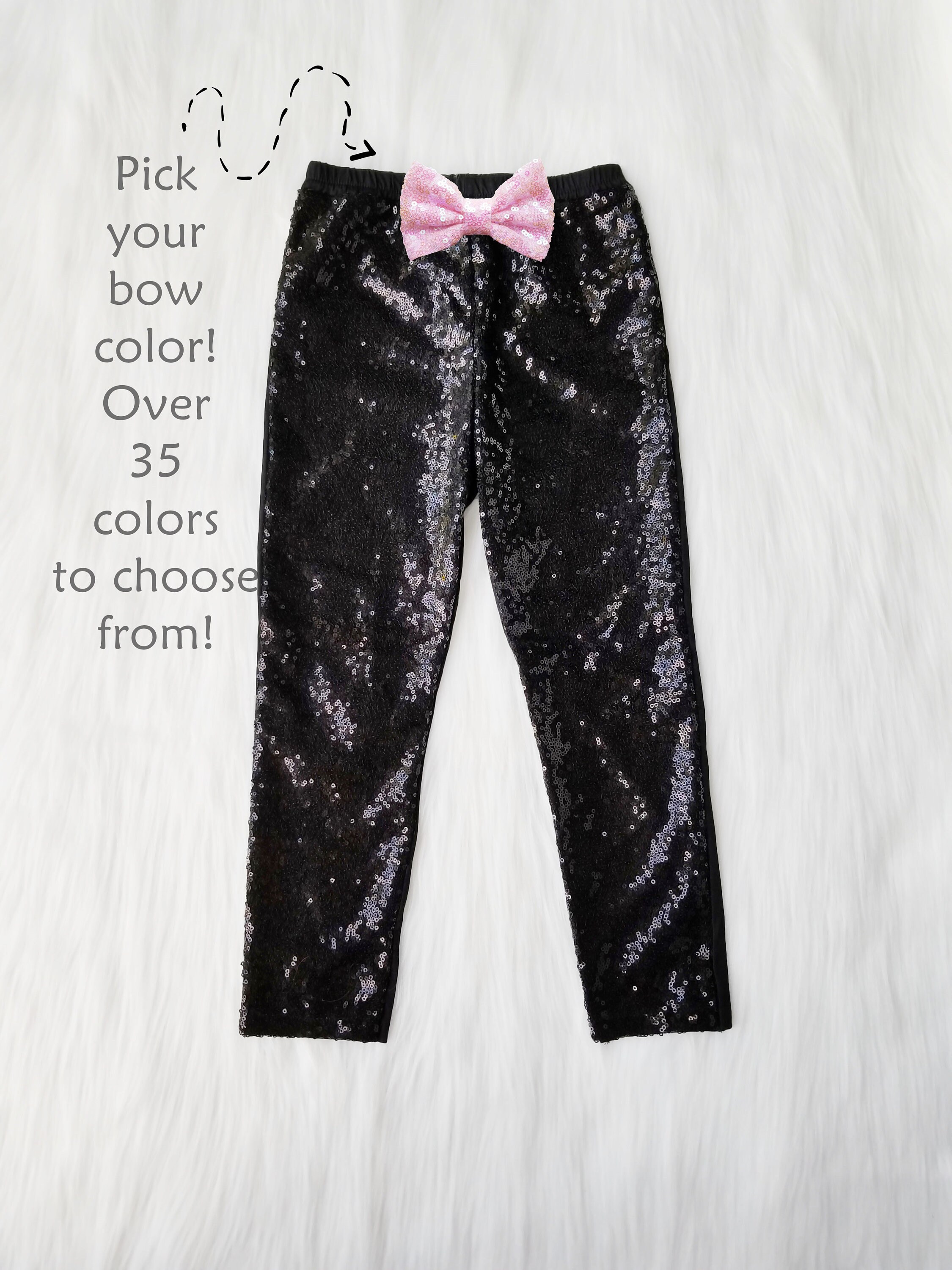 Black Sequin Pants Black Baby Pants Black Sequin Birthday Etsy