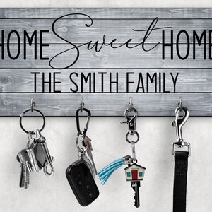 Personalized Key Ring Holder, New home gift, Housewarming Gift, Christmas home gift, Home Key Rack, Couples Key Hanger, Family Key Holder