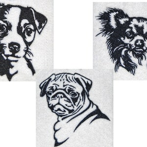 Sotis Embroidery Set: Pug, Chihuahua, Terrier for the 10er Frame (4x4 inch)