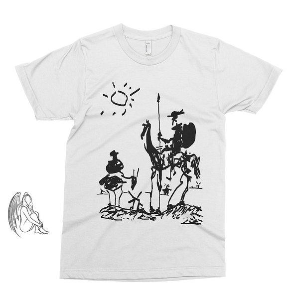 Don Quixote - Pablo Picasso T-shirt, Tee, Art, Sketch, Salvador Dali, van Gogh, Matisse, Mondrian, Braque, Cute Gift