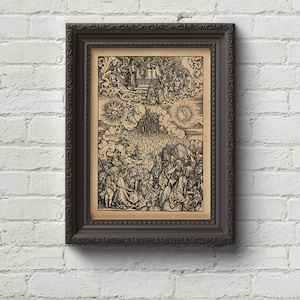 The Fall of Stars - The Apocalypse - Albrecht Durer Print, Wall Art, Woodcut, Engraving, Gustave Dore, Dürer, Cute Gift