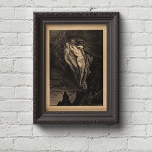 Inferno 2 - Gustave Dore Print, Wall Art, Dante, Art, Woodcut, Engraving, Renaissance, Gustave Dore, Paradise Lost, Cute Gift