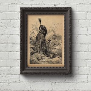Shepherd Wolf - Gustave Dore Print, Wall Art, Dante, Art, Woodcut, Engraving, Renaissance, Dore, Inferno, Paradise Lost, Cute Gift