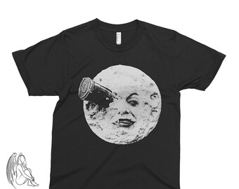 MENS T-SHIRT A TRIP TO THE MOON VINTAGE ART DECO SCI-FI LUNA SILENT FILM S-5XL MENS T-SHIRT A TRIP TO THE MOON VINTAGE ART DECO SCI-FI LUNA SILENT FILM S-5XL