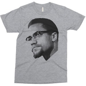 Malcolm X Portrait T-shirt, Human Rights, Black Lives Matter, African-American Civil Rights