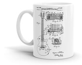 Gibson Les Paul Patent Coffee Mug - Guitar, Electric, Fender, Stratocaster, SG, Vintage, Retro, Cool Gift