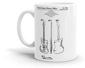 Fender Guitar Patent Coffee Mug - Electric Guitar, Stratocaster, Gibson, Vintage, Retro, Cool Gift
