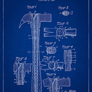 Hammer 1924 Patent Print Tools, Tool, Work Tool, Vintage, Retro, Art ...