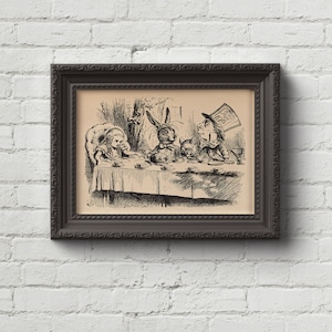 Alice in Wonderland 4  - Mad Hatter John Tenniel, lewis Carroll, Print, Wall Art, Art, Cute Gift