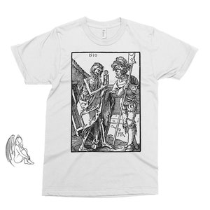 Death and the Landsknecht - Albrecht Durer T-shirt, Tee, Dürer, Art, Woodcut, Apocalypse, Engraving, Dore, Cute Gift