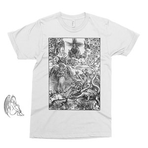 The Woman and the 7 Headed Dragon - Apocalypse - Albrecht Durer T-shirt, Tee, Dürer, Art, Woodcut, Engraving, Cute Gift