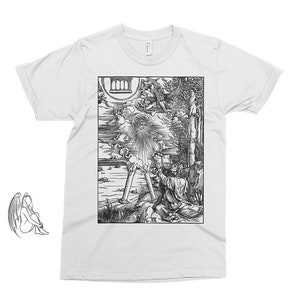 Saint John Devours the Book - Apocalypse - Albrecht Durer T-shirt, Tee, Dürer, Art, Woodcut, Engraving, Cute Gift